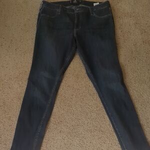 Hollister Mid Rise Dark Wash Jeggings Skinny Jeans Size 13R/31 W 28 L